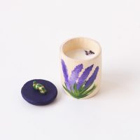 Nến Thơm Thủ Công Hương Lavender Trong Bình Tre Tự Nhiên