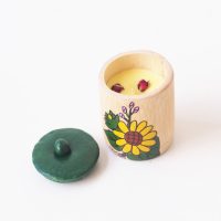 Nến Thơm Thủ Công Hương Hoa Hướng Dương Trong Hũ Tre