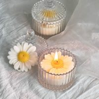 Nến Thơm Lọ Thủy Tinh Hình Hoa Cúc